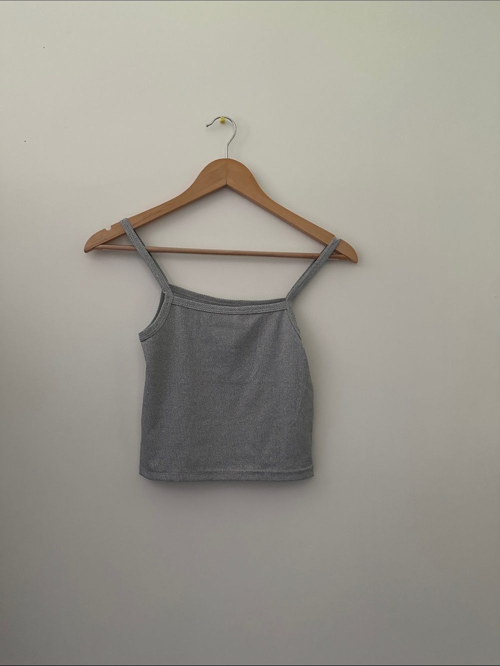 Gray Ribbed Spaghetti-Strap Tank Top - Women